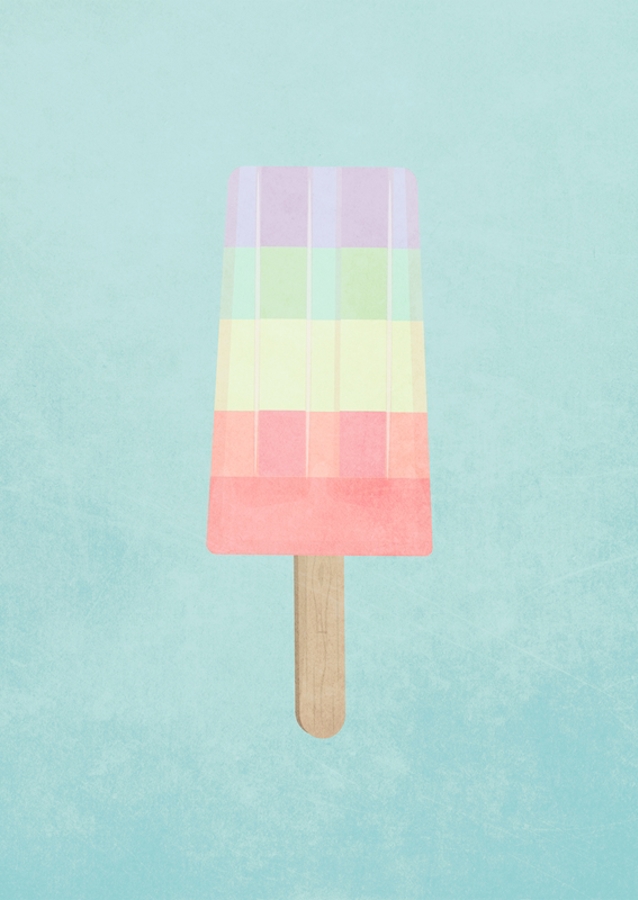 Popsicle ice in rainbow colors