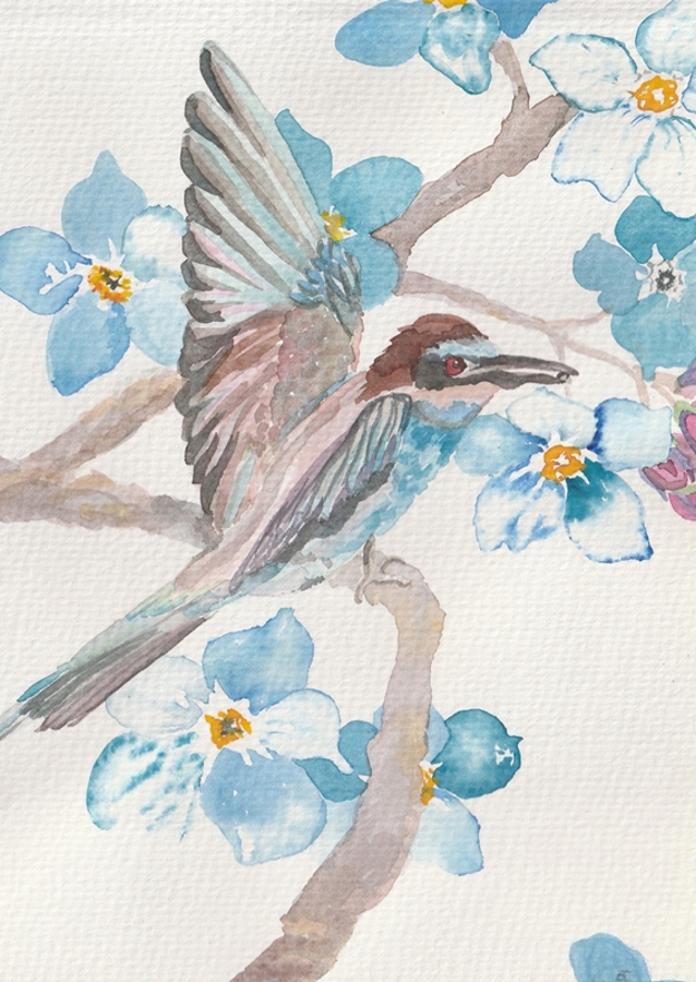 Blomster-fugl arragement