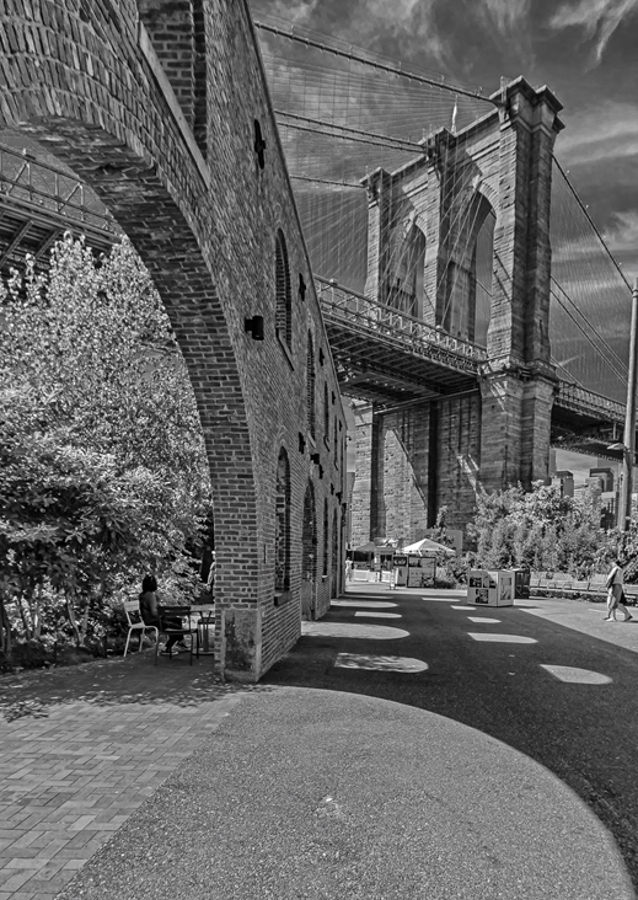 Ponte di Brooklyn i svartvitt