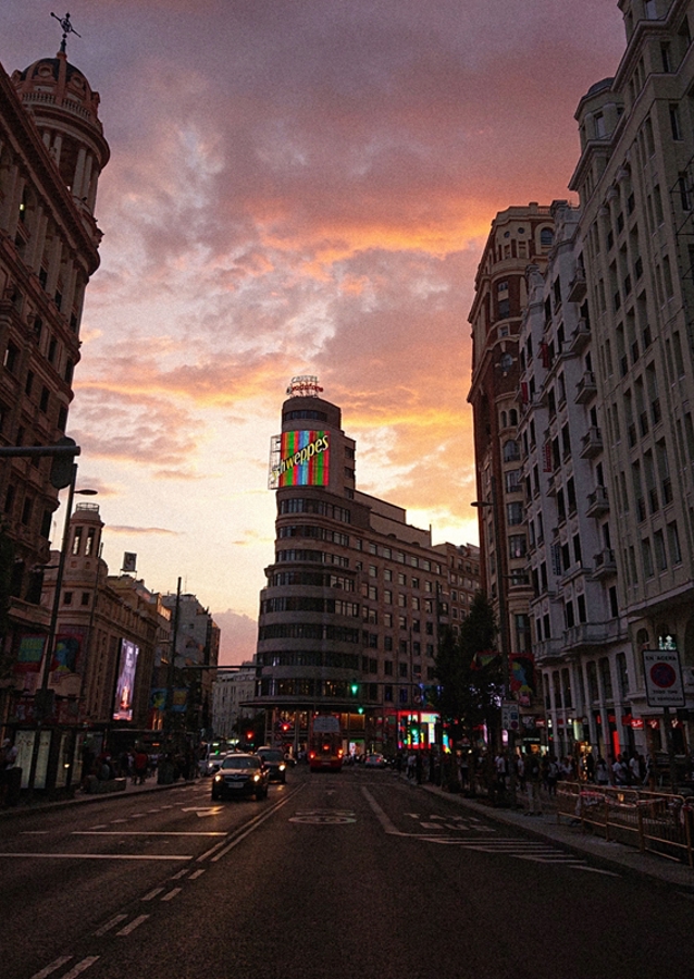 Západ slunce v Gran Vía