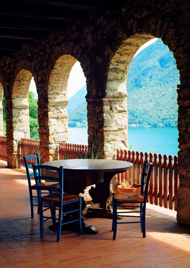 Lake and mountain view terrace