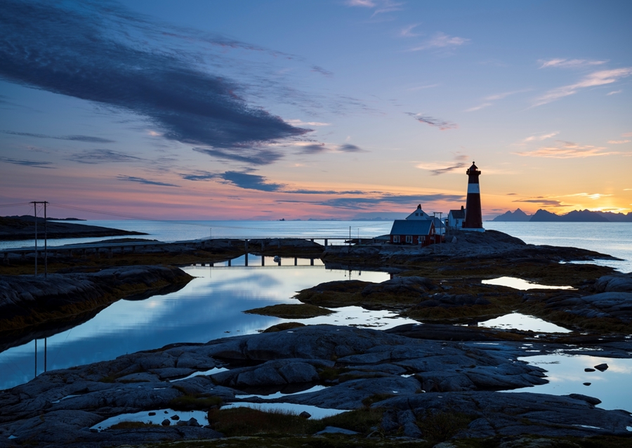 Tranöy Lighthouse in Blue Hour