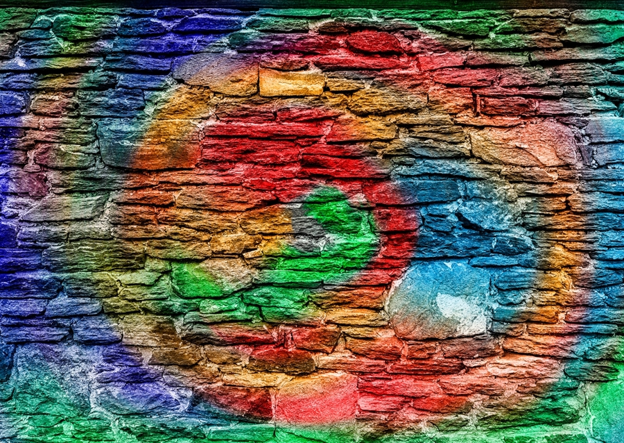 Colourful house wall