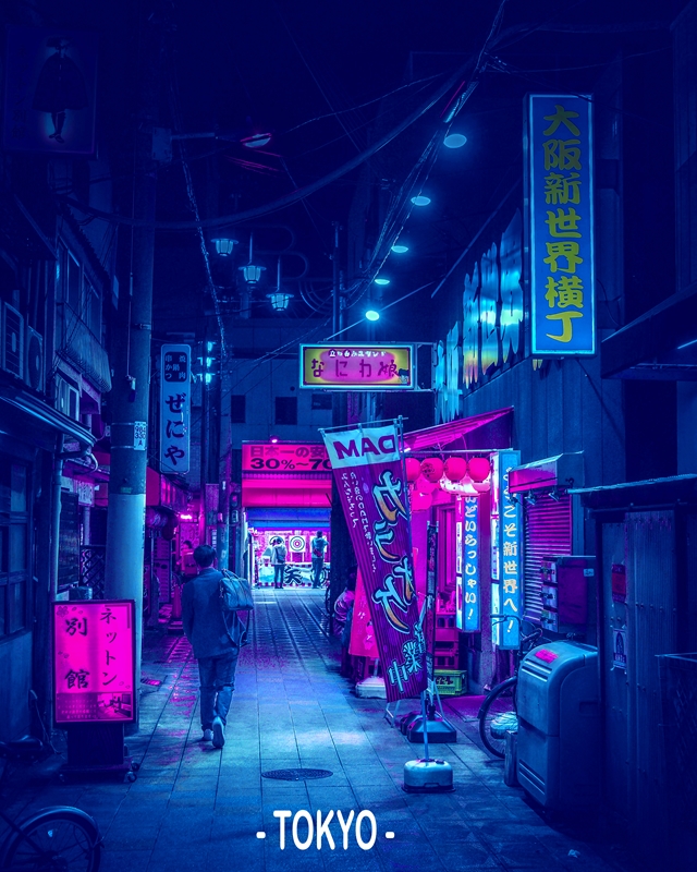 NEONETICS ネオンアートパネルFRONT NINE在庫2025え Cyberpunk Photography 