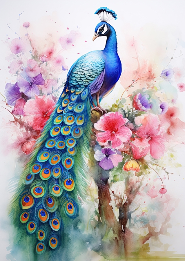 Peacock Watercolor