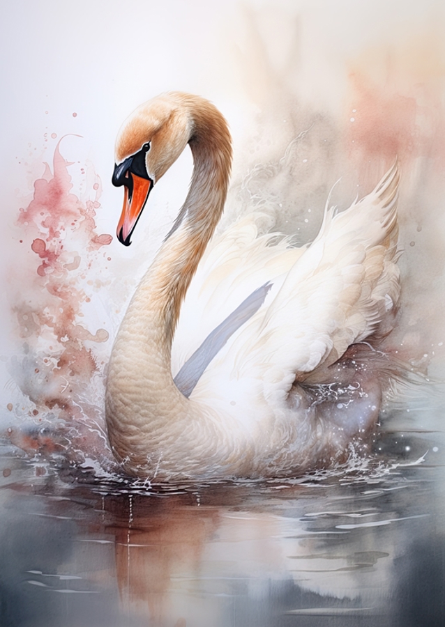 Svane akvarel