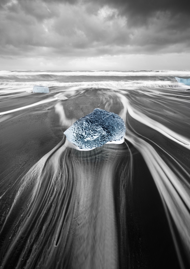 A block of ice in the surf