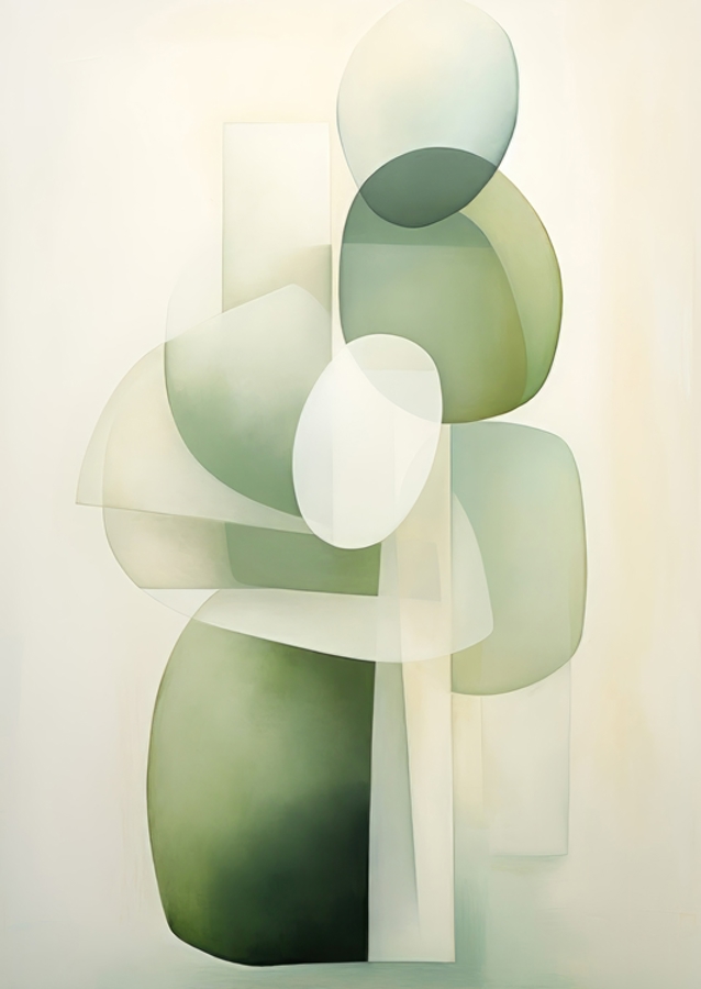 Modern zöld absztrakt formák 