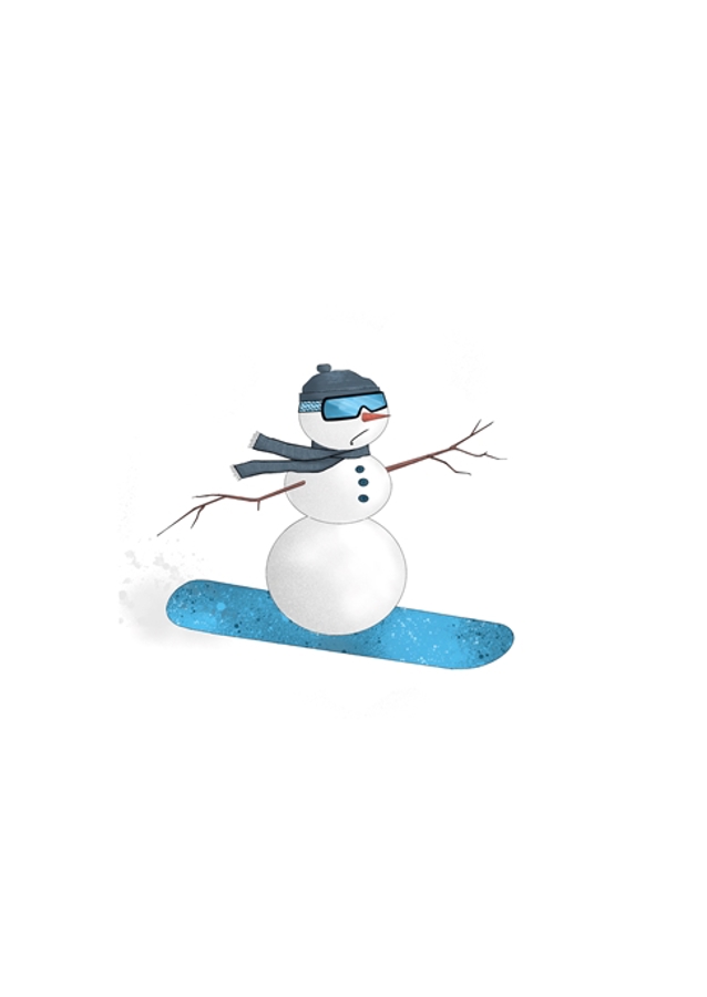 Snowboard Schneemann 