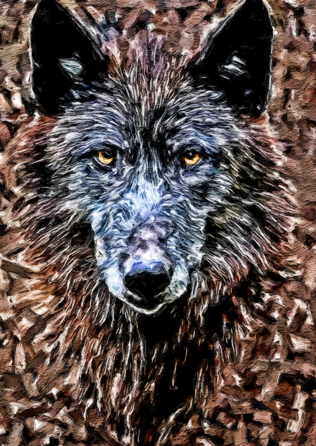 Pittura della testa di lupo