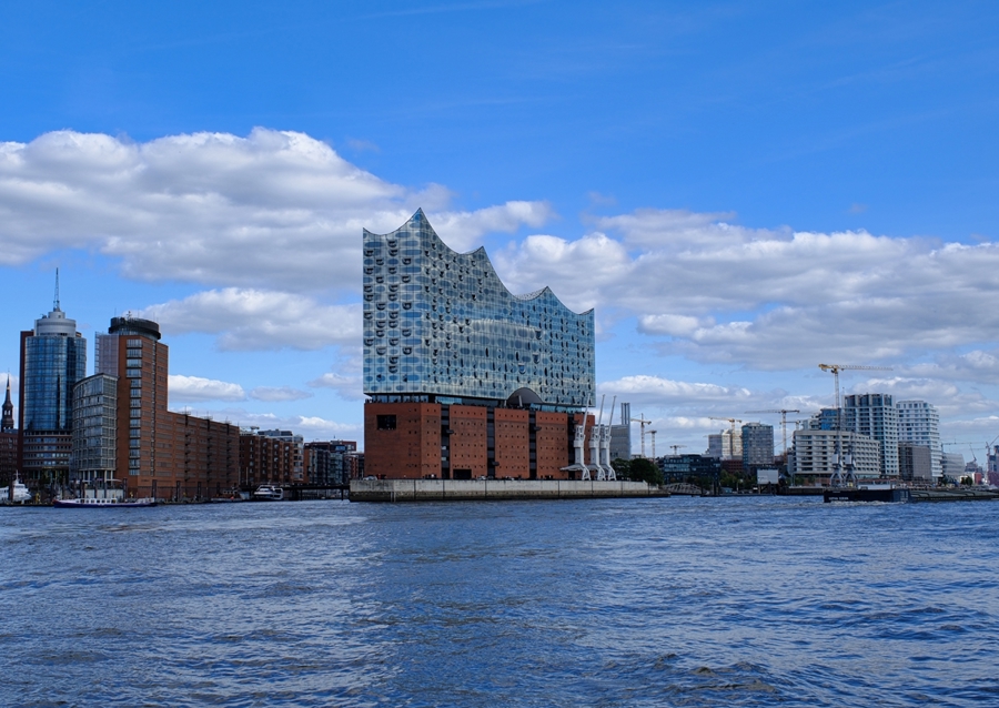 Panorama from port of Hamburg