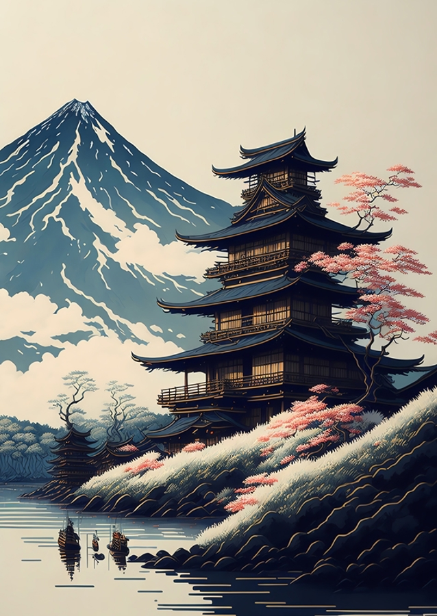Het traditionele landschap van Japan