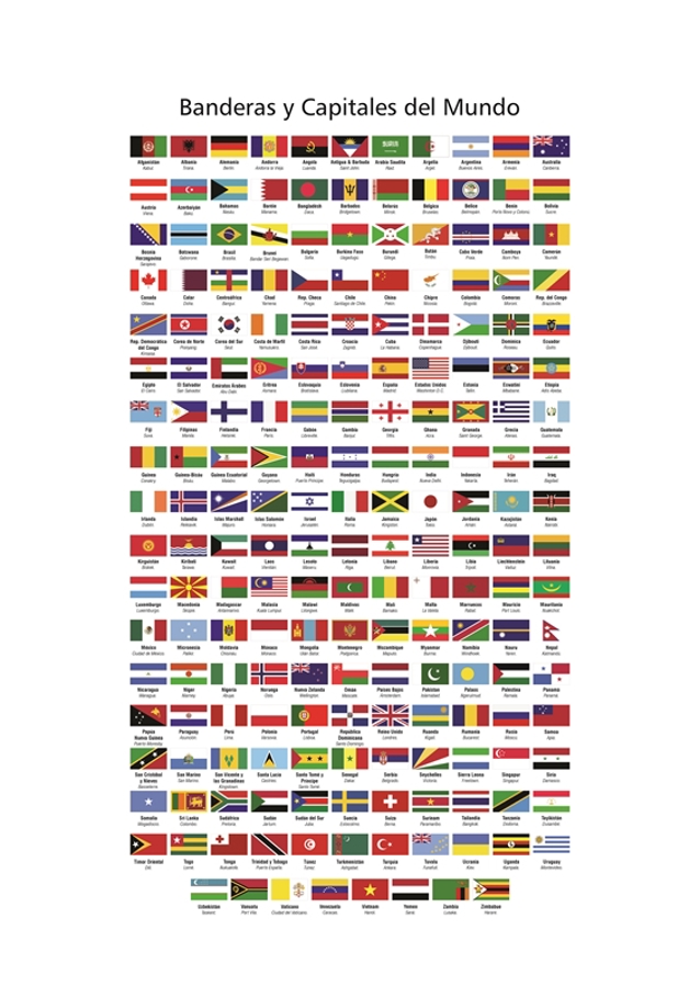 Flags of the world in Spanish