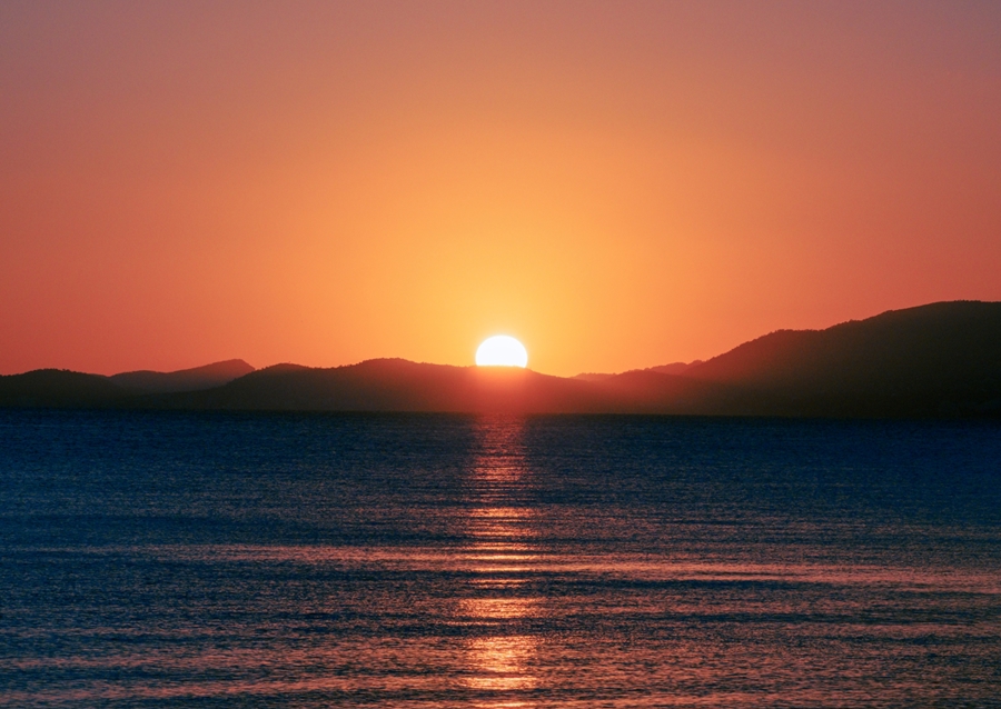 Sunset over the ocean