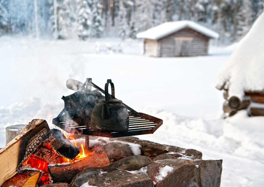 Coffemaker over open fire