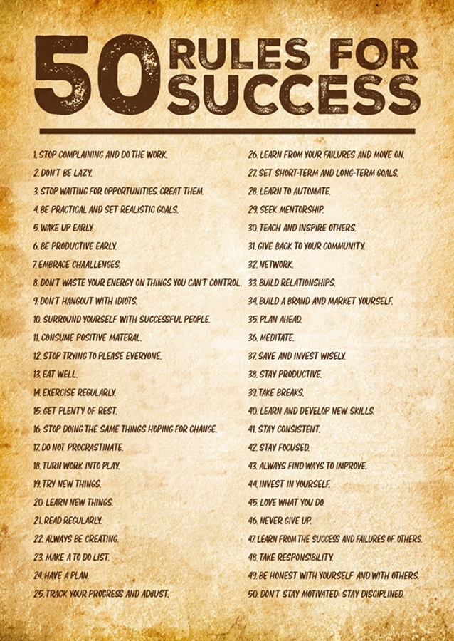 50 rules for success