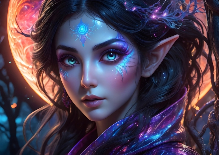 Lesní elf na krvavém měsíci