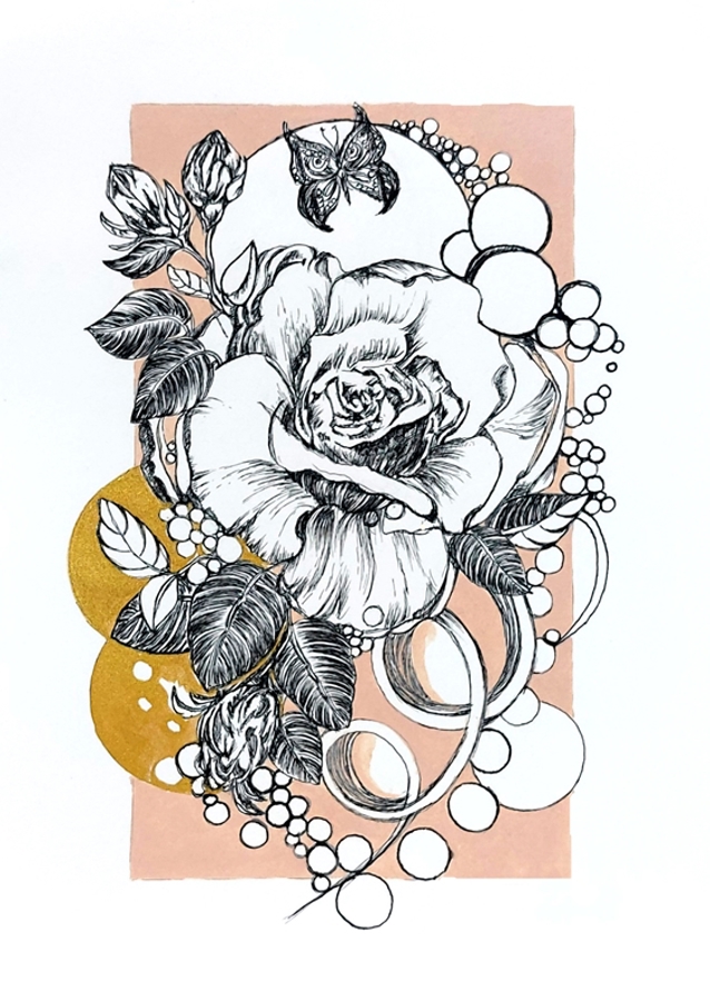 Rose and butterfly