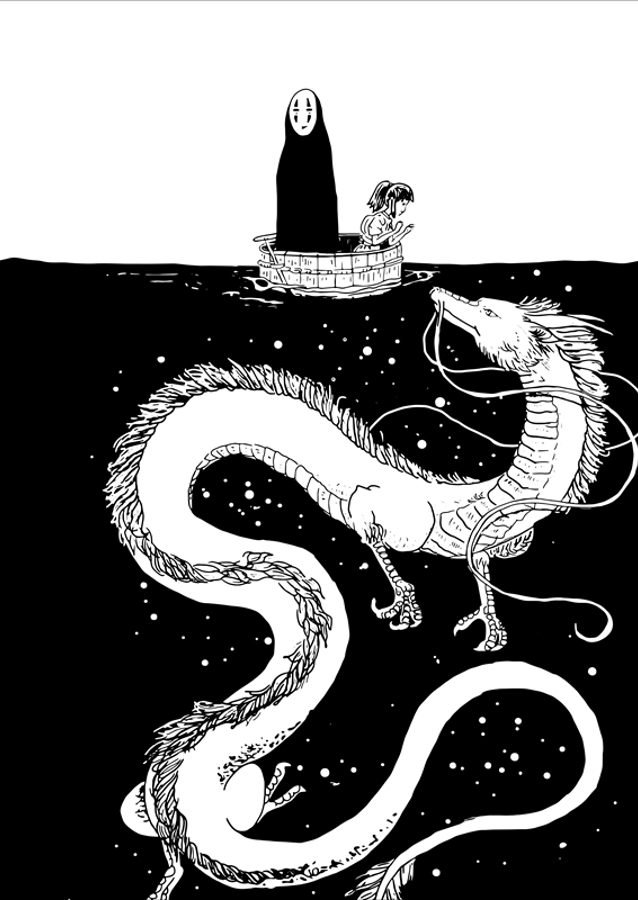 Spirited Away Black And White