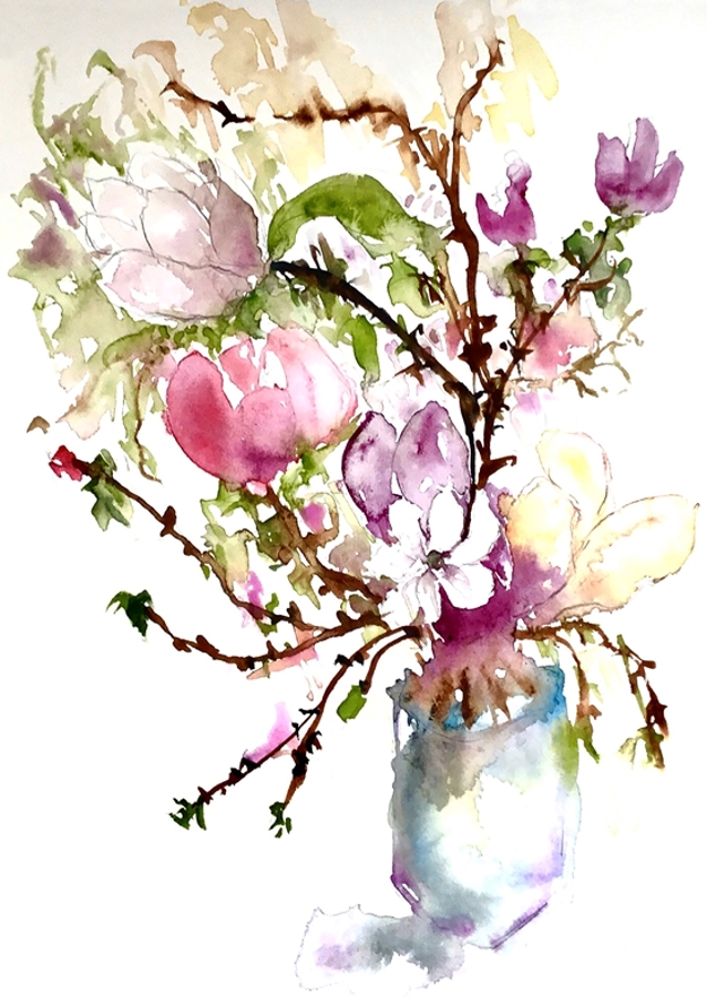Magnolias in a vase