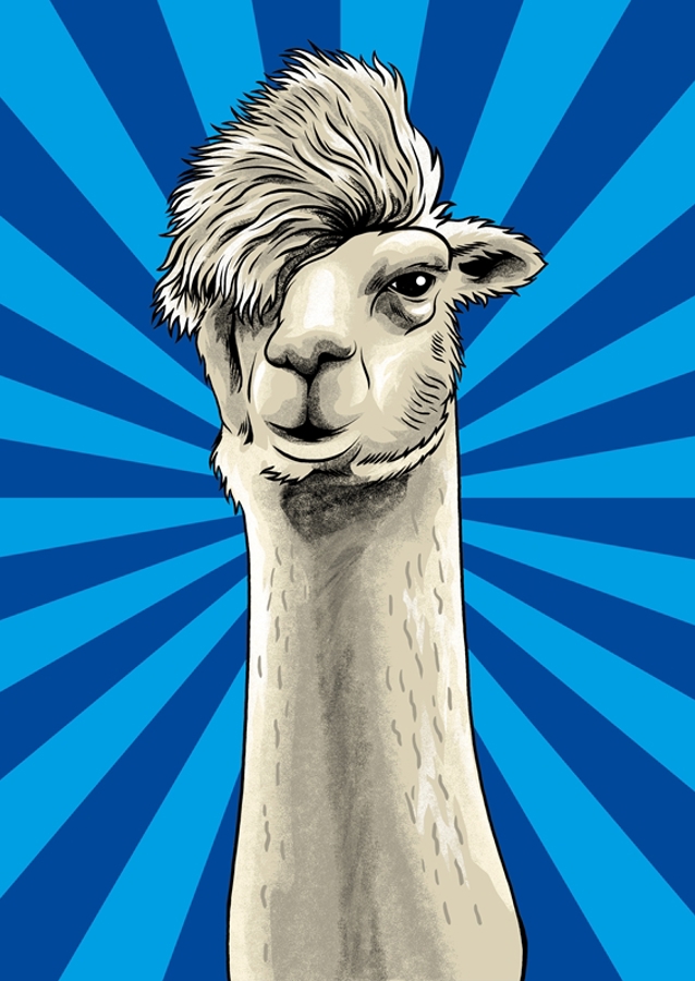 Hipster Llama Funny Animal
