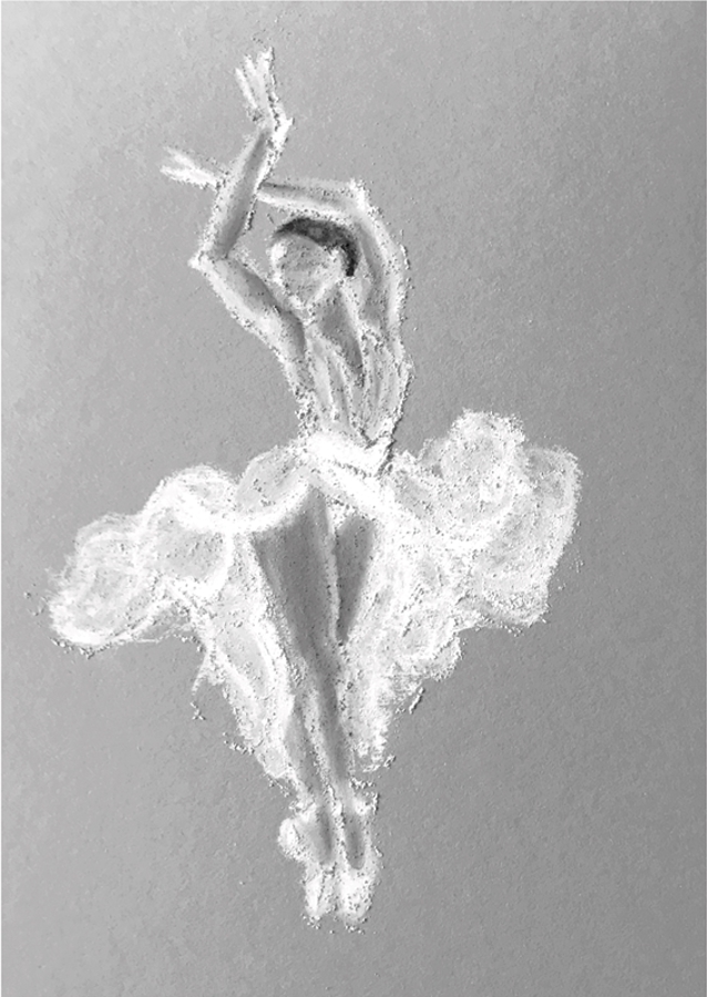 Ballet Dancer Kridt Tegning