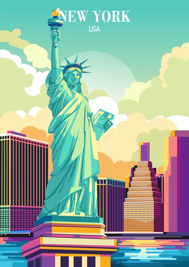 Affiche de voyage New York États-Unis