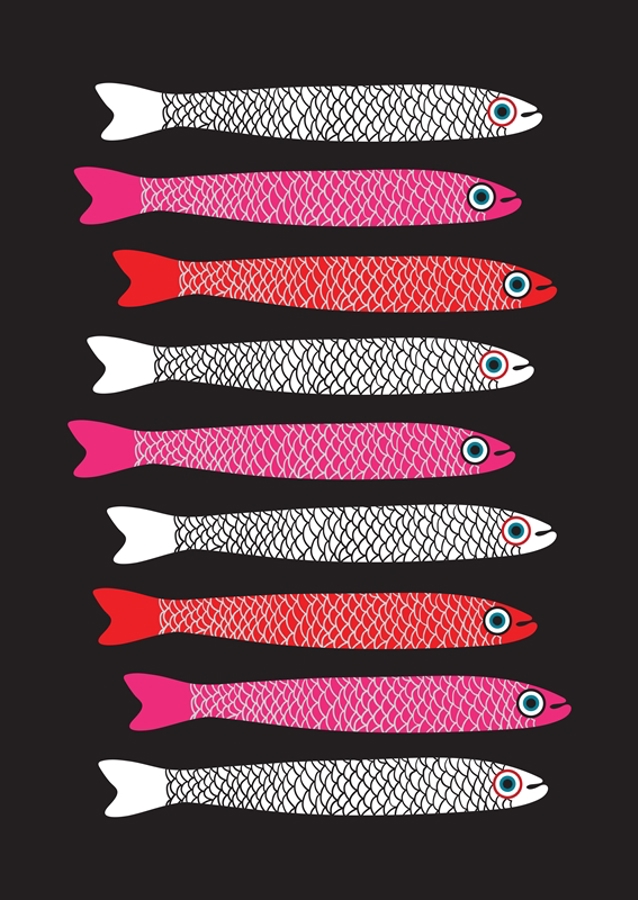 ANCHOVIES Retro Fish Black