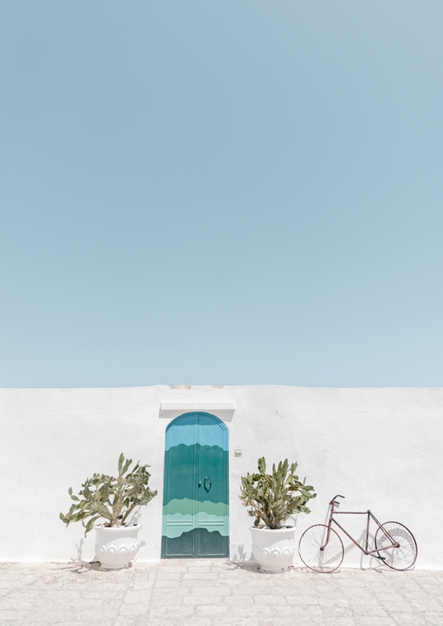 Modrozelené dveře v Itálii