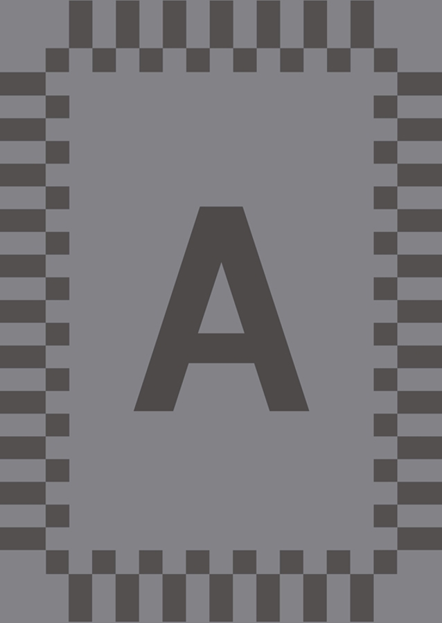 Lettera A in colori blu