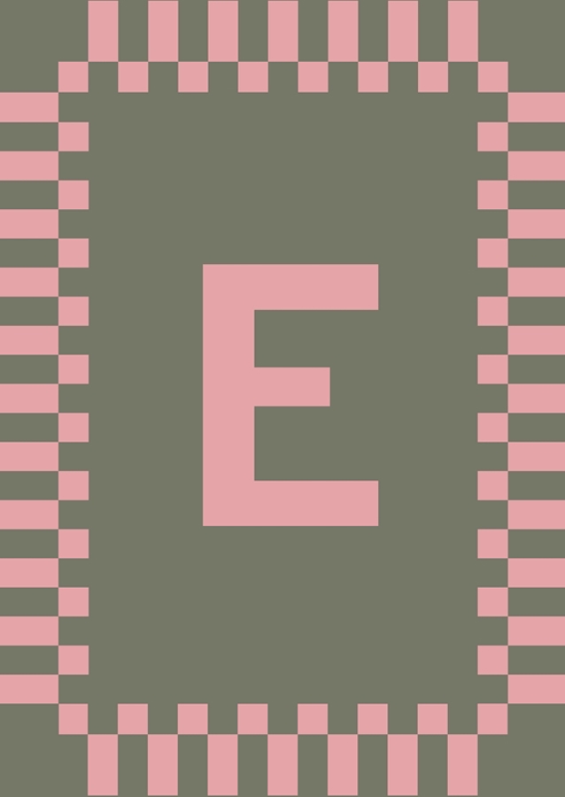 Letter E in Pink colors