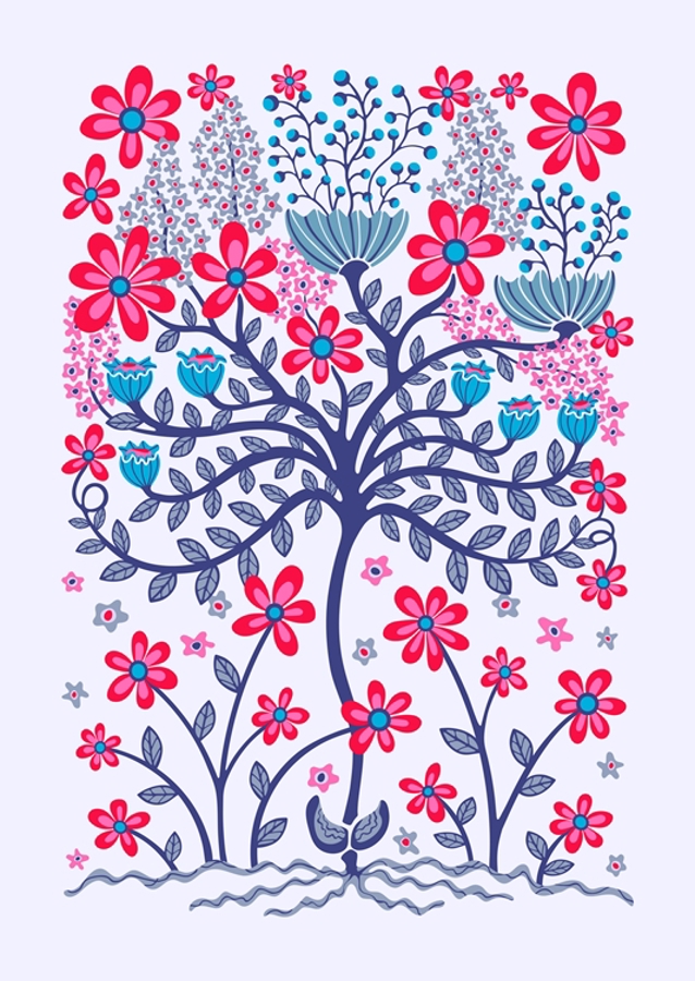 FLOWER BURST Retro Mod Lila