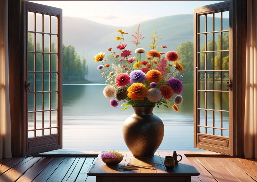 Morgendämmerung am See