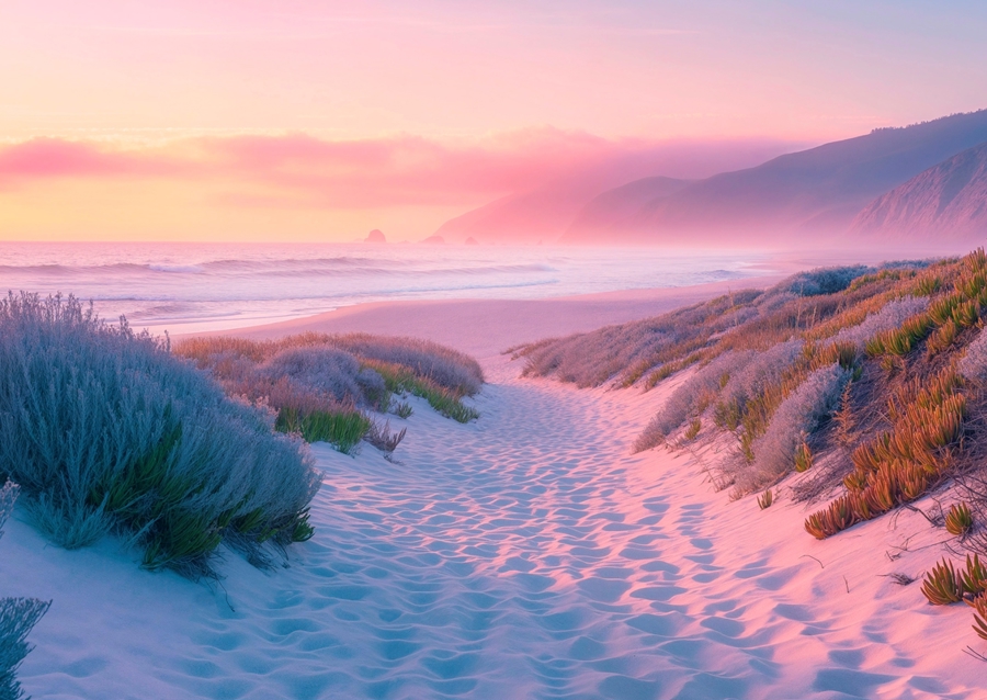 Sentiero di sabbia al tramonto