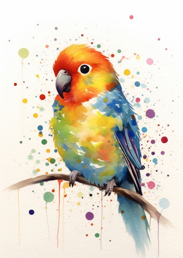Bird watercolor painting