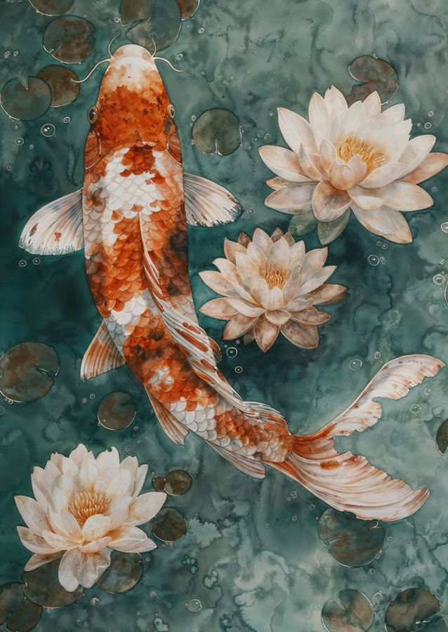 Peaceful Japan Koi Aquatic