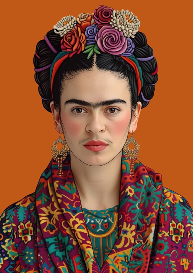 Frida Kahlo orange-art