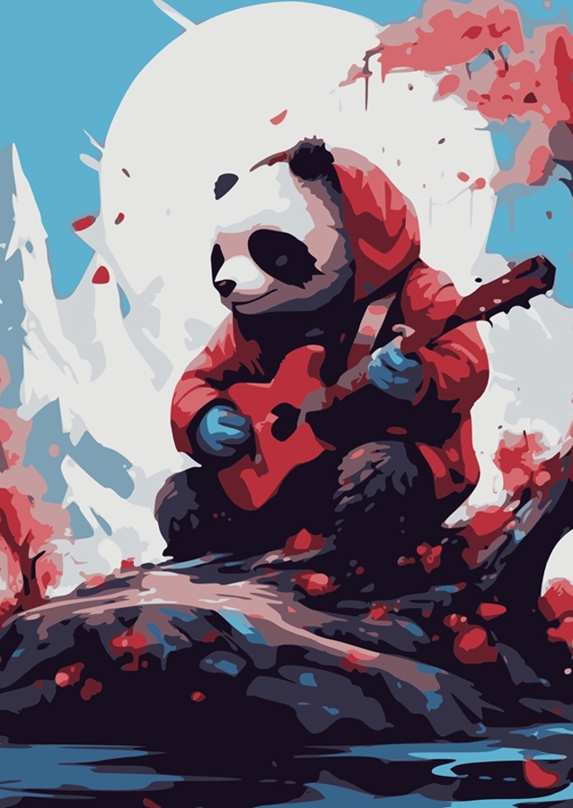 roztomilá kytara panda