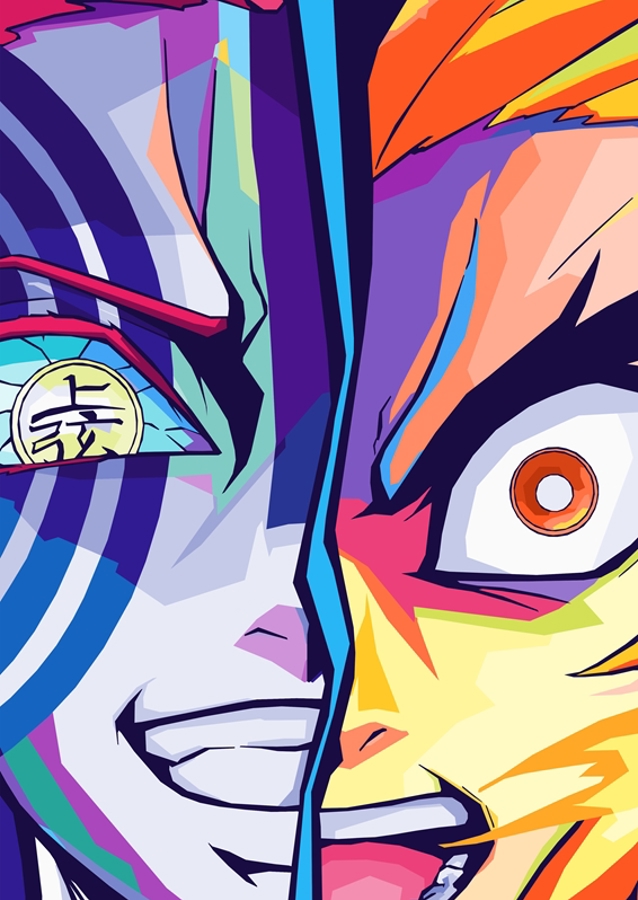 Akaza X Rengoku Wpap Pop Art