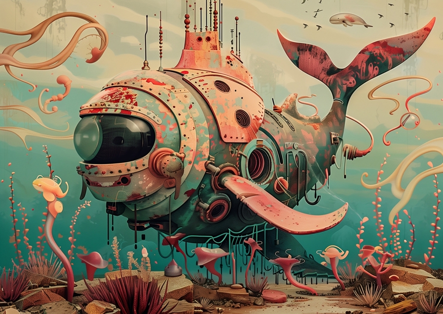 Vintage mecanic whale