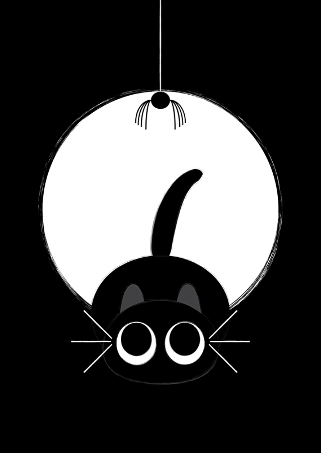 Kattens leg med edderkoppen