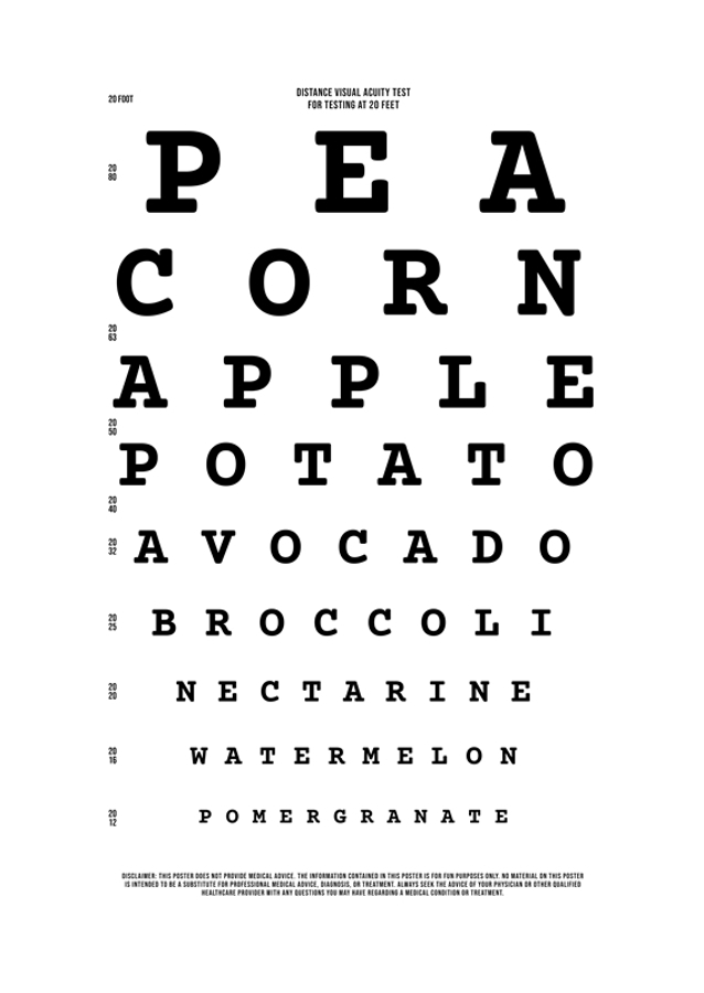 Visual Test Veggies and Fruits