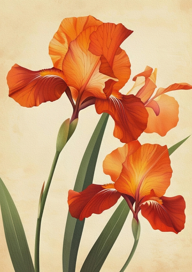 Vintage Iris Blumen 1