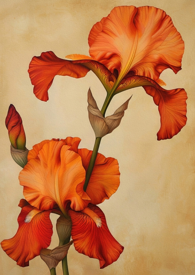 Vintage Iris Flowers 2