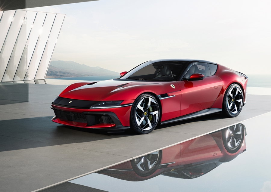 Red aesthetic Ferrari 