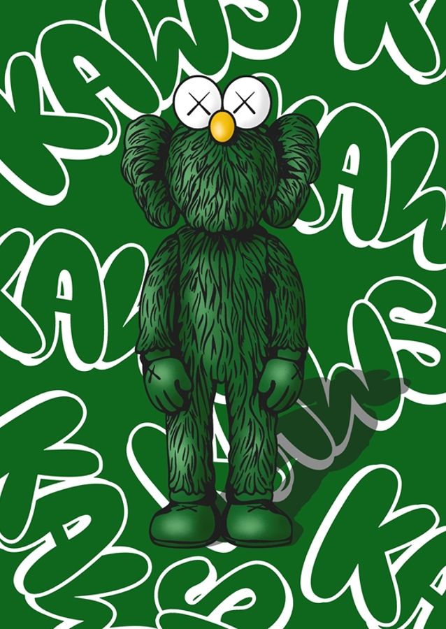doodle green kaws