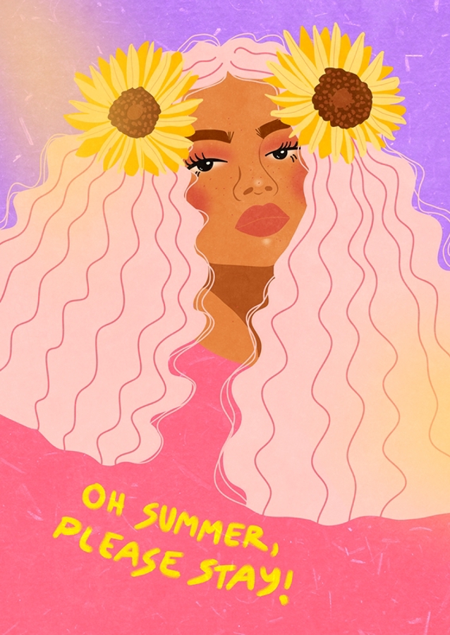 Kesäinen auringonkukkatyttö