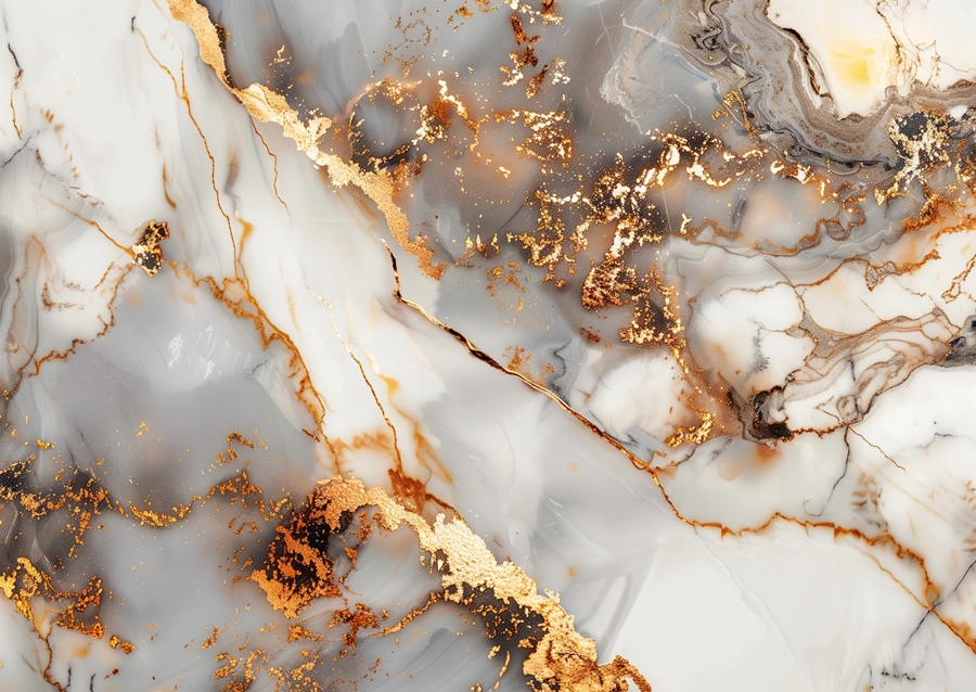 White & golden marble