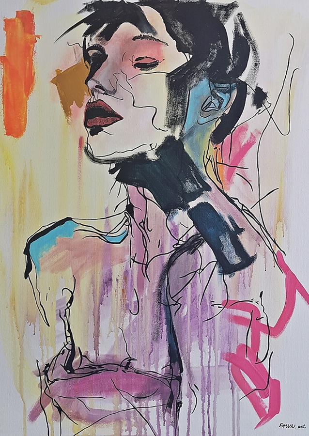 Abstrakt kvindeportræt.