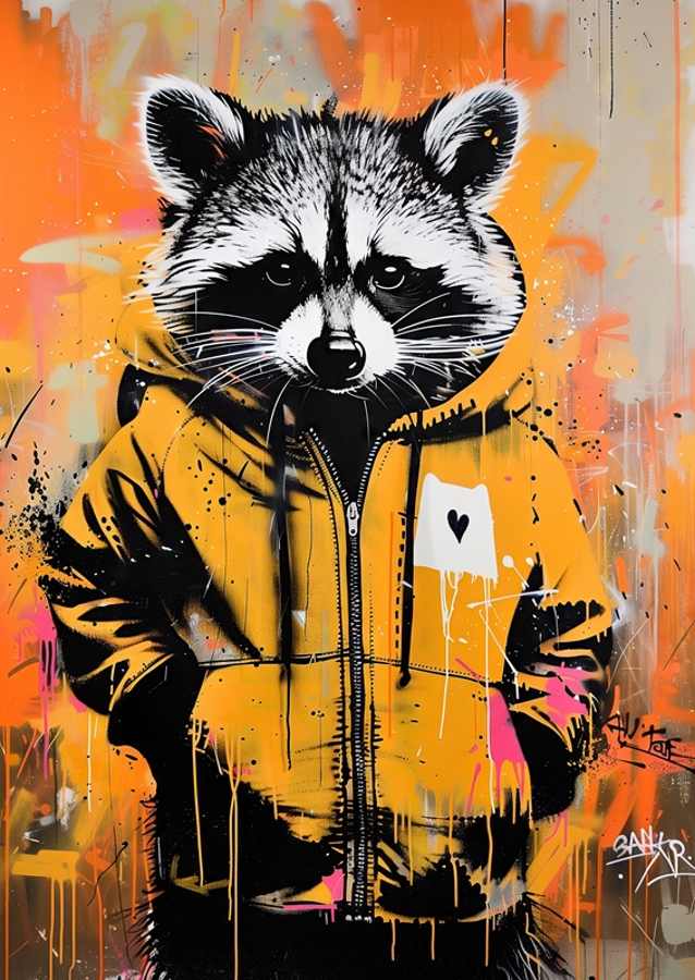 Waschbär x Banksy